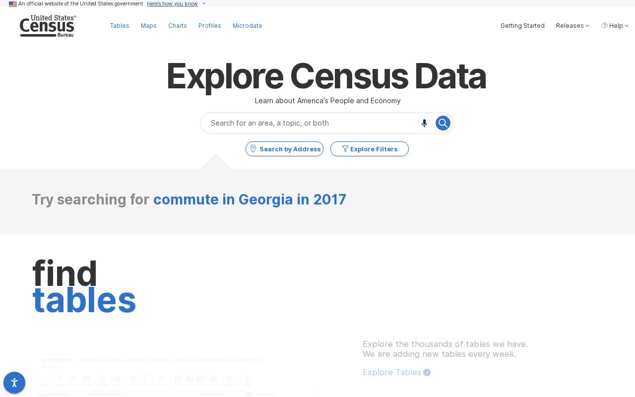United States Census data explorer used for Hazard place population