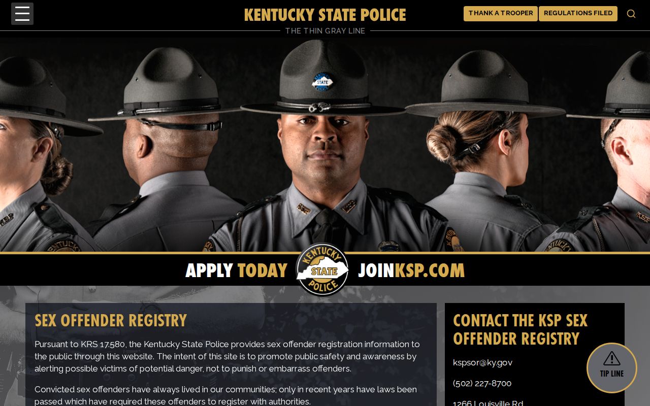 Perry County sex offender lookup information from Kentucky State Police